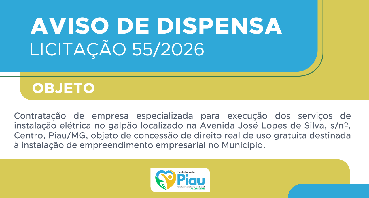 Aviso de Dispensa de Licitação nº 055/2026
