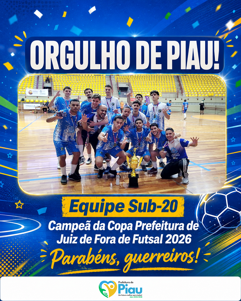 Futsal sub-20 de Piau faz história e conquista título na Copa Prefeitura de Juiz de Fora